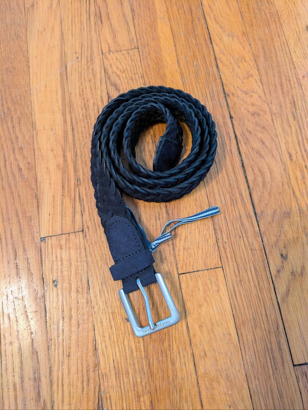 Vineyard Vines men's navy braided suede belt size 36